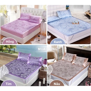 Free ship Chiếu điều hòa lụa cao cấp 160x200cm có dây móc góc/ chiếu 1,6m/ chiếu điều hoà