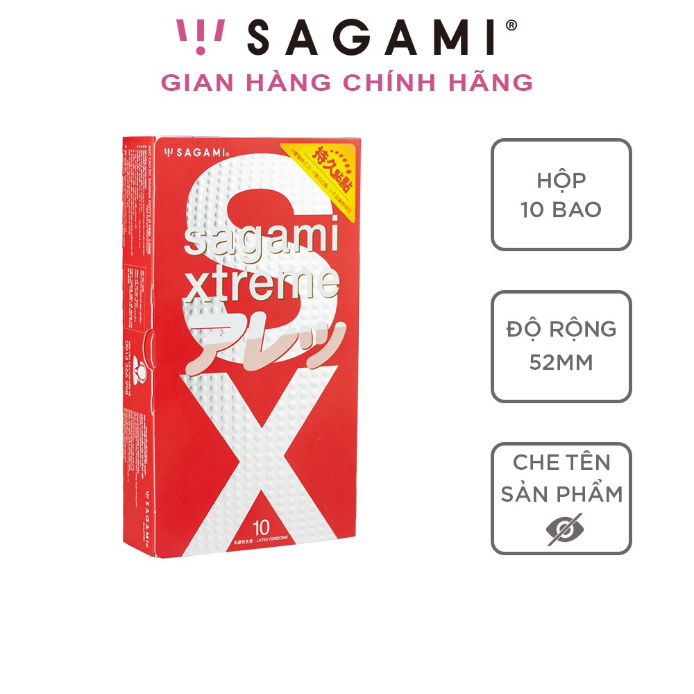 Bao cao su Sagami Feel Long - Có gai nhỏ - Hộp 10 chiếc