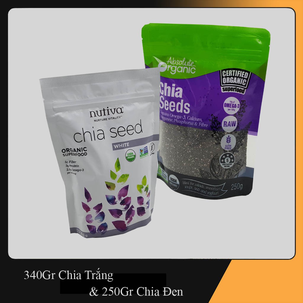 Combo 340Gr Chia Trắng Của Mỹ và 250Gr Chia Đen Của Úc