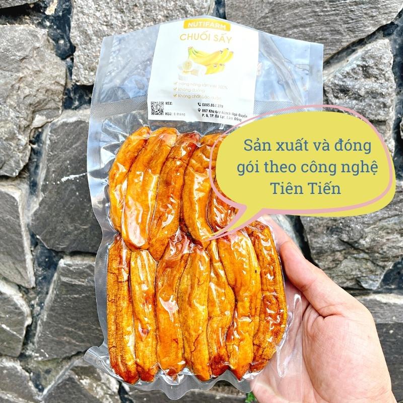 Chuối sấy dẻo không đường ngon ngọt tự nhiên 500gr NutiFarm trái cây sấy đặc sản đà lạt