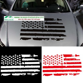 Tem Dán Nắp Capo, Quốc Kỳ Mỹ Decan Dán Trang Trí Xe Ô Tô