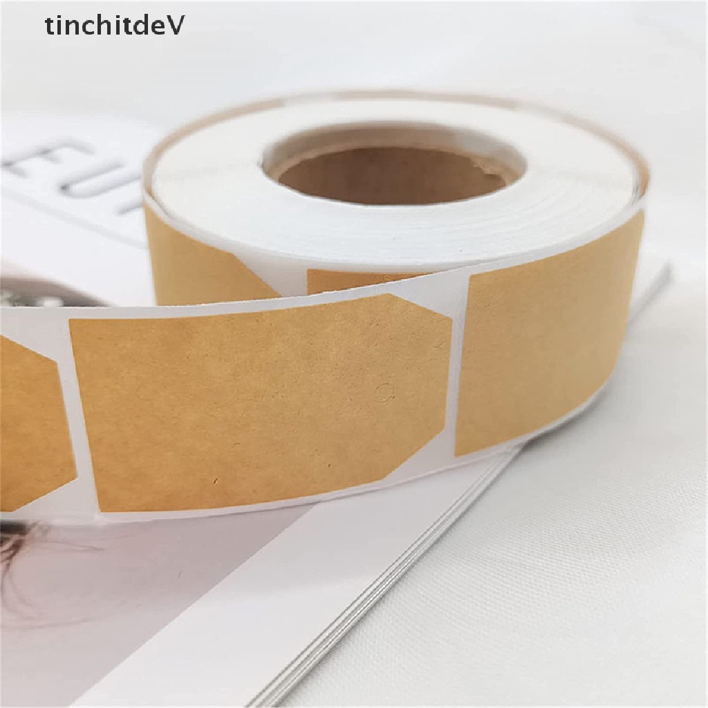 Cuộn 250 Nhãn Dán Trang Trí Lọ Quà Bằng Giấy Kraft Trơn DIY