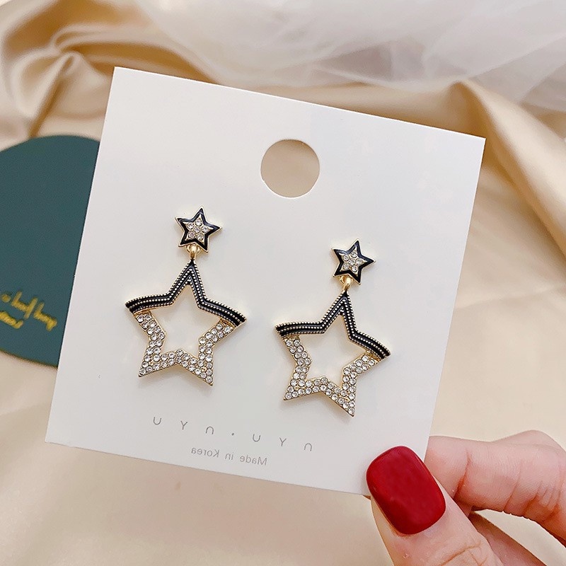 Khuyên Tai Hình Ngôi Sao Năm Cánh Đơn Giản Thời Trang Hàn Quốc