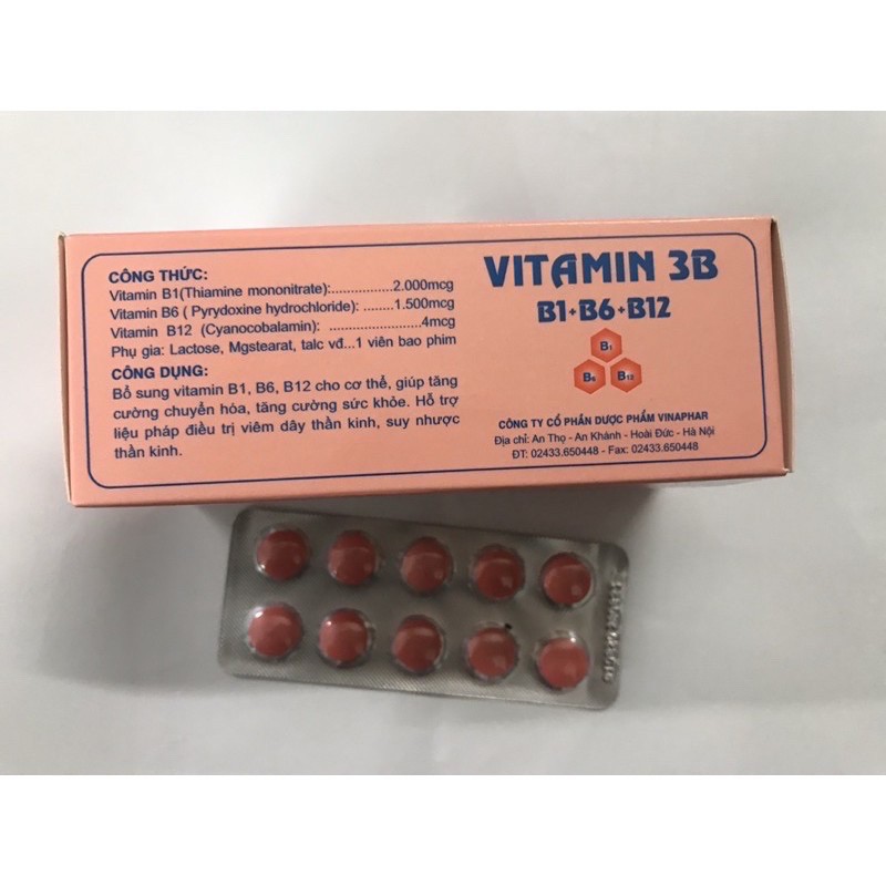 VITAMIN 3B (B1-B6-B12)Viêm Dây Thần Kinh-Suy Nhược Thần Kinh