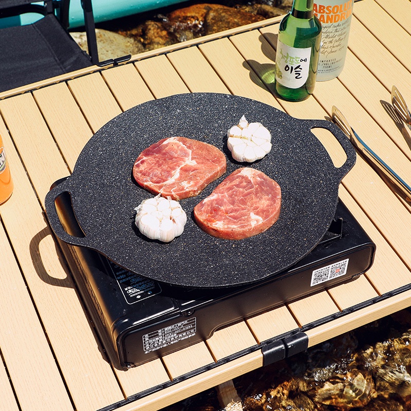 Chảo Đá Nướng BBQ Không Cần Dầu Ecoramic Hàn Quốc, Chảo Nướng Đa Năng sz 34cm