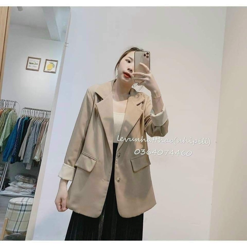 Áo khoác blazer nữ 2 lớp style hàn xẻng