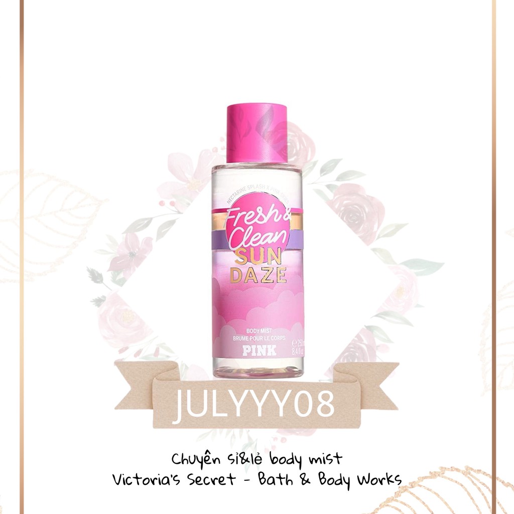 Xịt thơm toàn thân Victoria's Secret Fresh &amp; Clean Sun Daze 250ml +jɥȽÿ08+