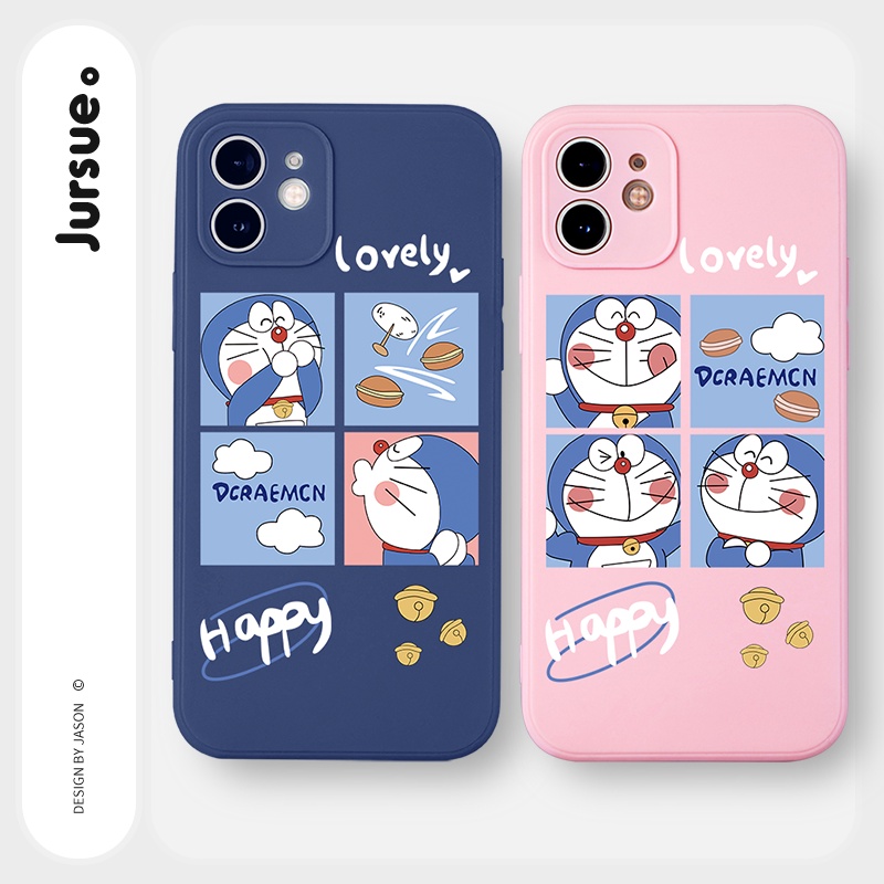 Ốp lưng JURSUE hoạt hình cặp đôi dễ thương đẹp cho iPhone 13 12 11 Pro Max SE 2020 X XR XS ip 8 7 6 6S Plus kute Y345