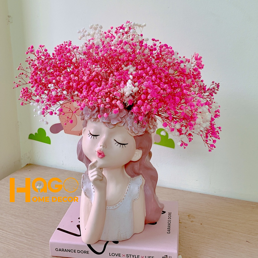 Bình Hoa Cô Gái Thiên Thần Cắm Sẵn Hoa Trang Trí Nhà, Cửa Hàng, Công Ty Làm Quà Tặng Ý Nghĩa