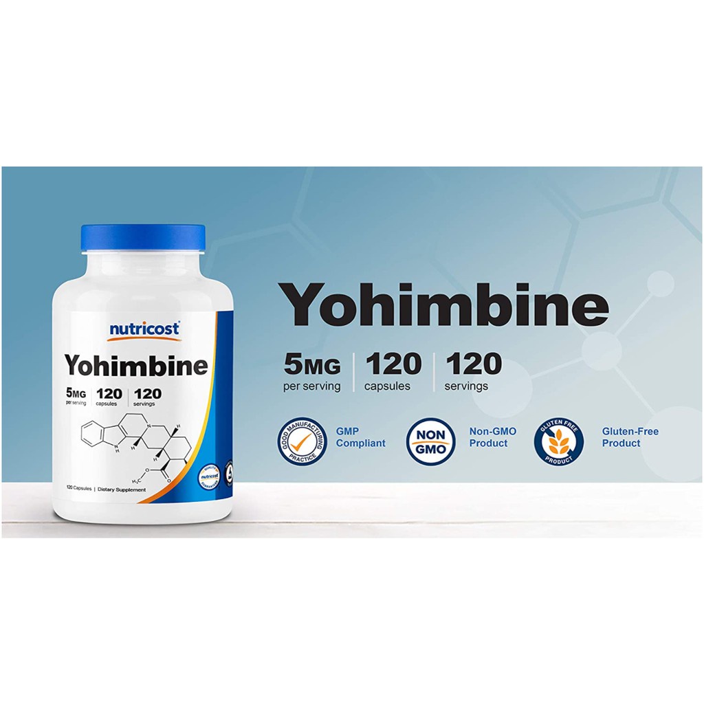 Nutricost Yohimbine HCL 5mg - Viên uống hỗ trợ giảm cân, tăng cường sinh lý  và sức mạnh 120 viên | Shopee Việt Nam
