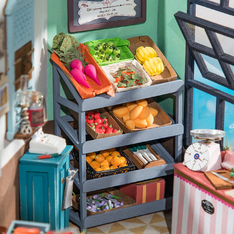 [BẢN QUỐC TẾ TIẾNG ANH] Mô hình nhà DIY Doll House Robotime Carl’s Fruit Shop DG142 Vegetable Market Miniature