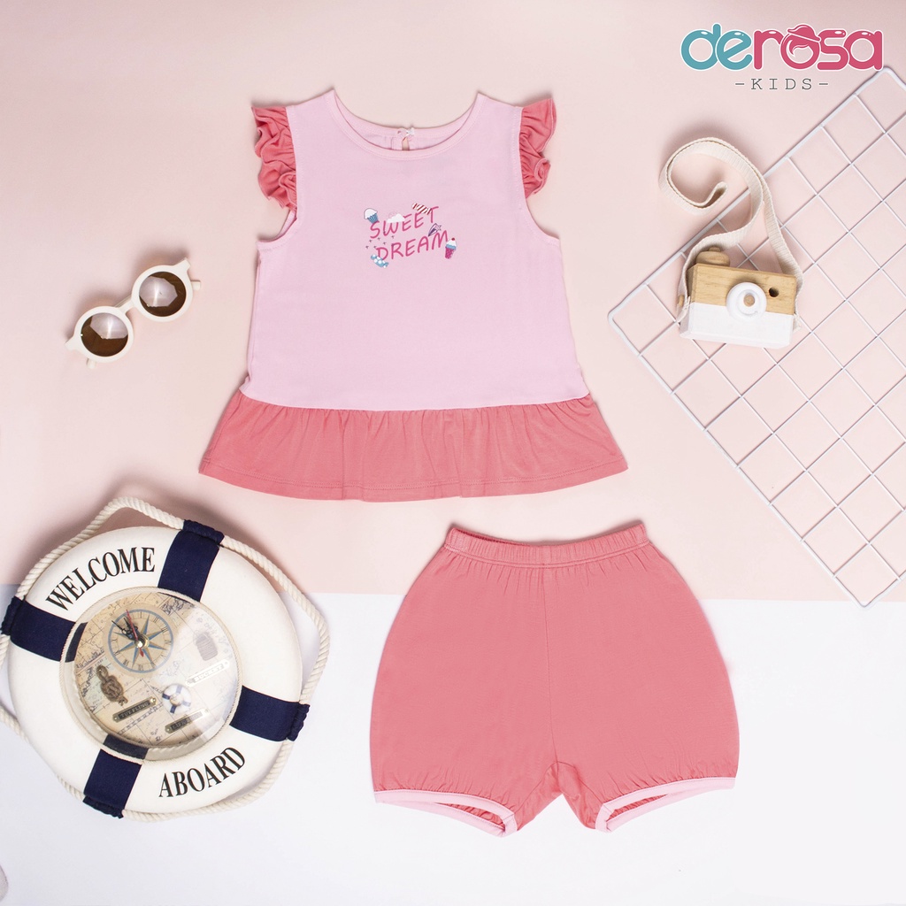 Bộ quần áo ba lỗ cho bé trai và bé gái DEROSA KIDS cho bé 6 tháng-3 tuổi 402-404