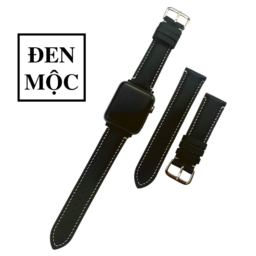 Dây Apple Watch Vnstrap dây đeo đồng hồ Apple Watch series 3 4 5 6 7 se da bò xanh 38mm 40mm 42mm 44mm iwatch M12