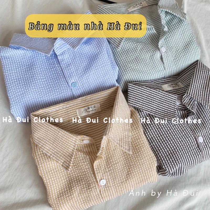 [ FREESHIP ẢNH THẬT] Áo Sơ Mi Ngắn Tay Công Sở Chất Xốp Kẻ Sọc dễ mặc