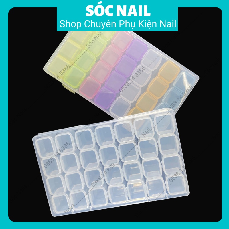 Khay Đựng Phụ Kiện,Khay Đựng Đá Nail Tổ Ong 28 Ô