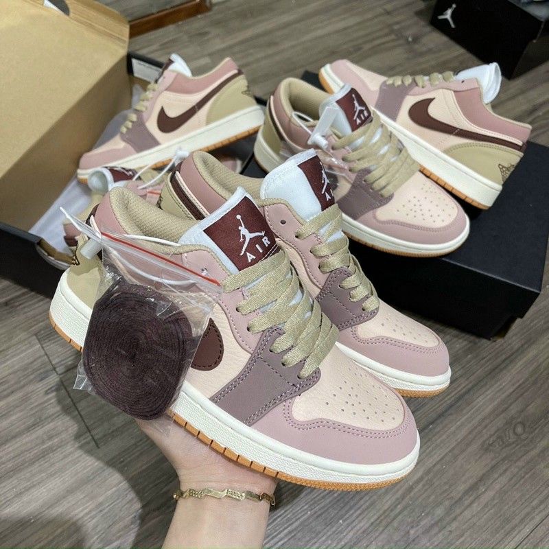 Giầy Thể Thao Jordan Low 1 Milk Tea Brown [ Full Box ] R1:1 - Sneaker Nữ