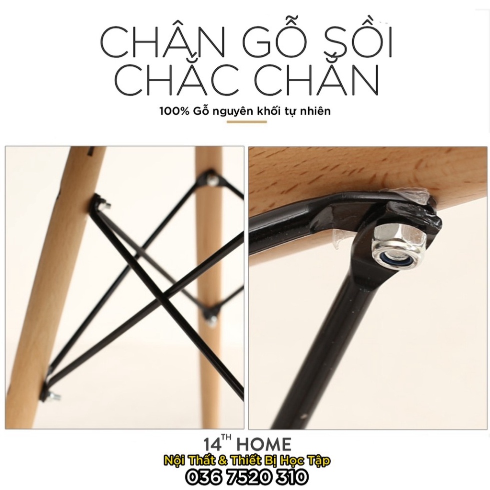 Bộ BÀN GHẾ EAMES chân gỗ đan Dáng Hiện Đại Hàn Quốc cho bếp ăn, phòng khách, cafe, cà phê