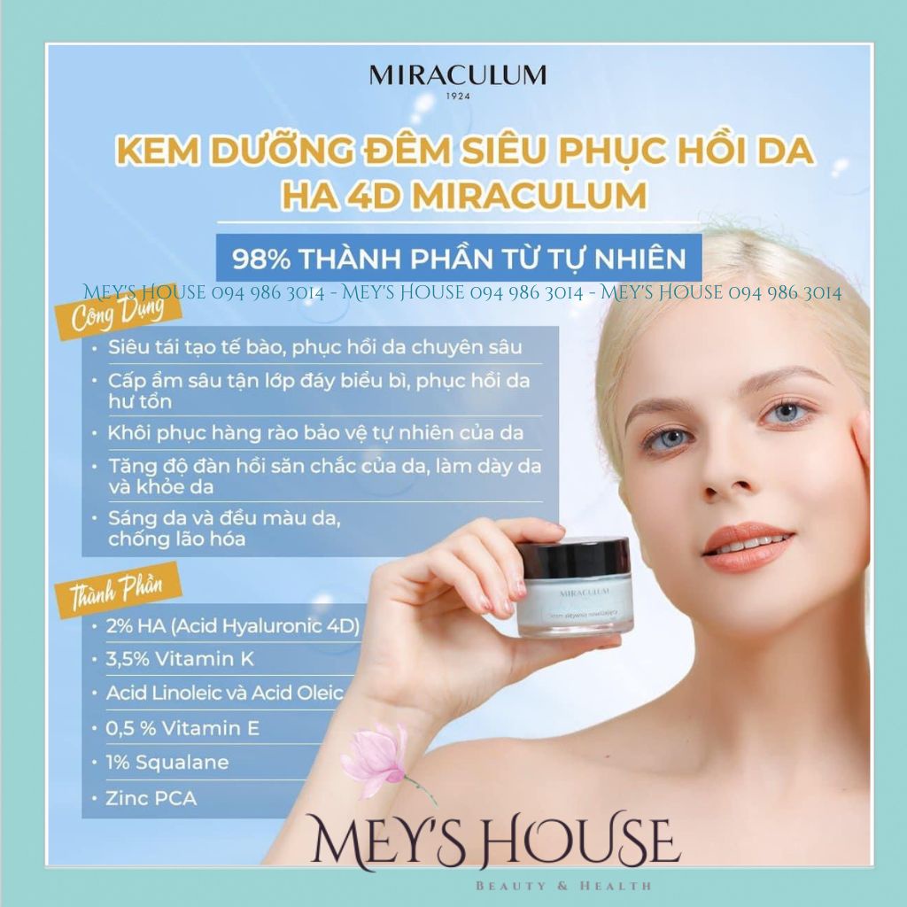 Kem Dưỡng Da Ban Đêm Miraculum Thermal Water Active Phục Hồi Da Chống Lão Hoá 50ml