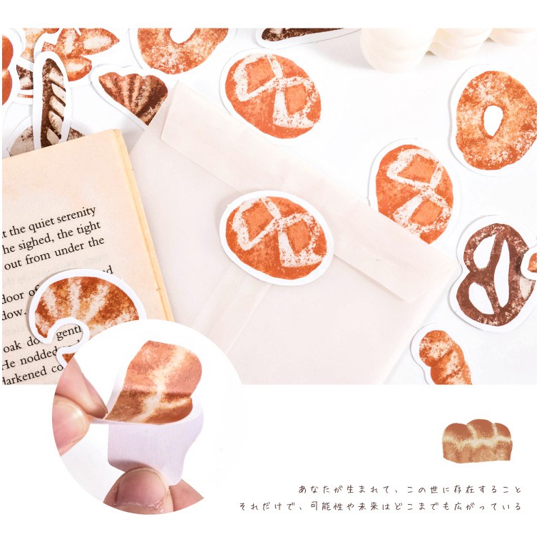 Hộp 45 miếng sticker mẫu bánh mì the bread