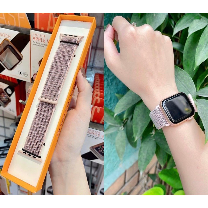 dây nylon loops màu hồng cực xinh dành cho applewatch