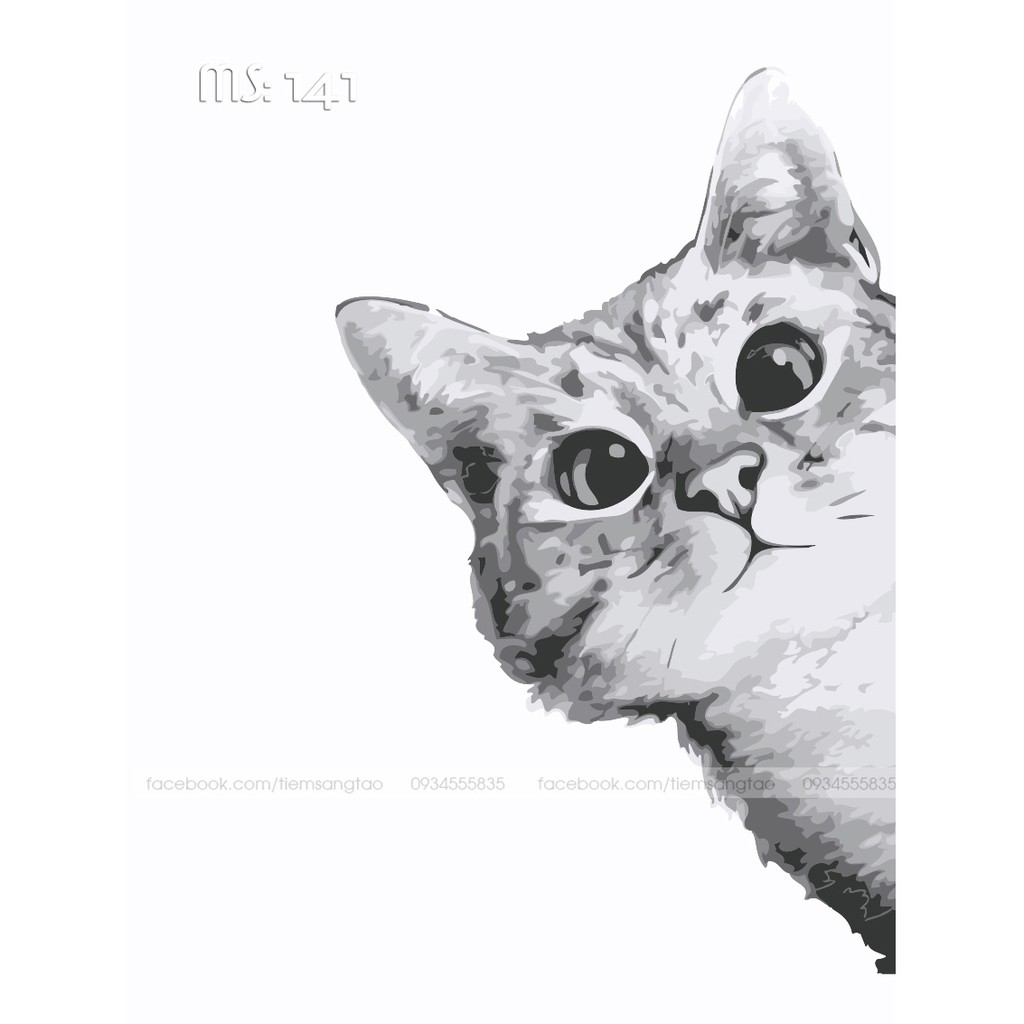 Tranh sơn dầu số hóa tự tô Con Mèo | BigBuy360 - bigbuy360.vn