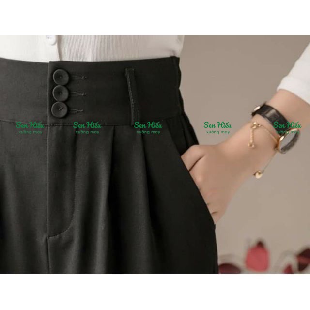 Quần tây công sở baggy vải tuyết mưa gấu bằng