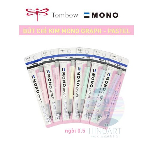 Bút chì kim lắc TOMBOW MONO Graph bản đặc biệt màu Pastel - ngòi 0.5 - 5 màu