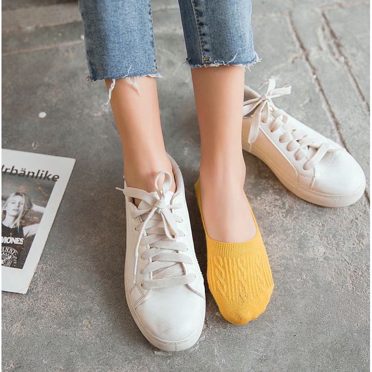 Sale 70% Tất mắt cá chất Cotton màu sắc kẹo ngọt, 1Pair Grey Giá gốc 23,000 đ - 14C86-2