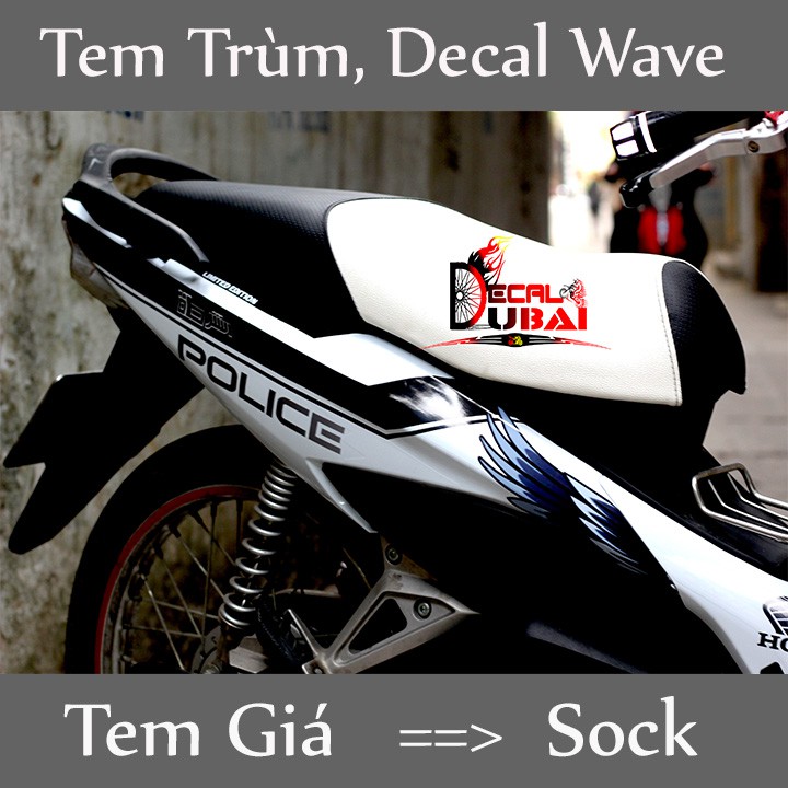 Tem trùm RSX POLICE đen trắng