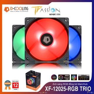 Bộ kit 3 quạt fan case 12cm ID-Cooling XF-12025 RGB TRIO - Led RGB 16.7 triệu màu, tốc độ cao, quay êm, tản nhiệt tốt