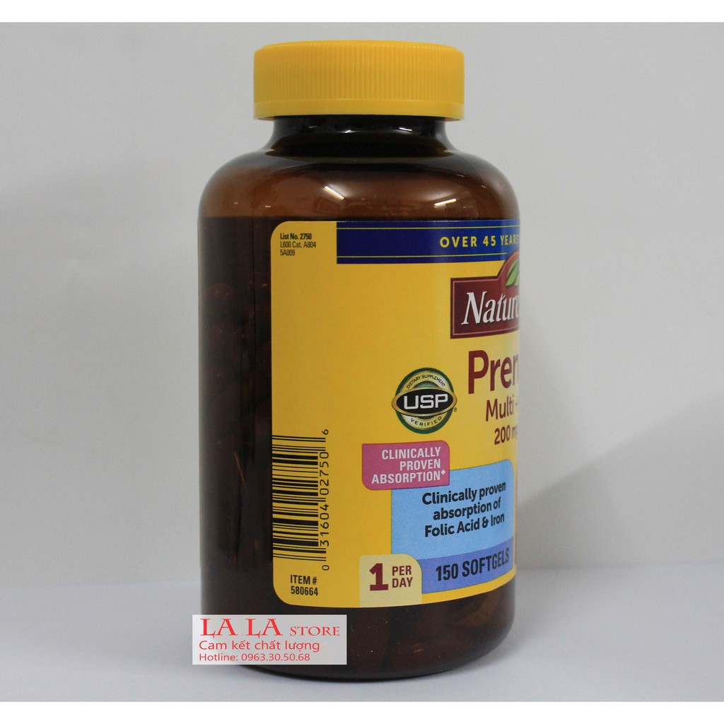 Viên Uống BÀ BẦU Nature Made – Prenatal Multi +DHA 150 Viên