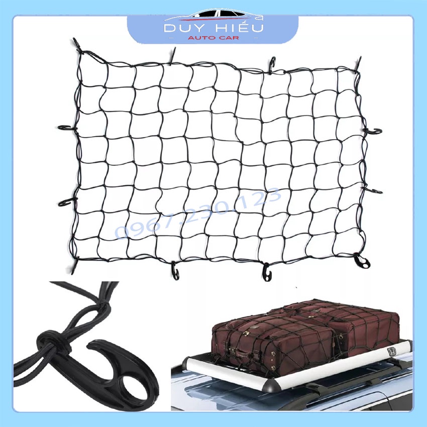 Lưới trùm hàng hóa nóc xe ô tô hoặc trùm hàng hóa xe bán tải kích thước 120*80 không tính móc có thể co giãn