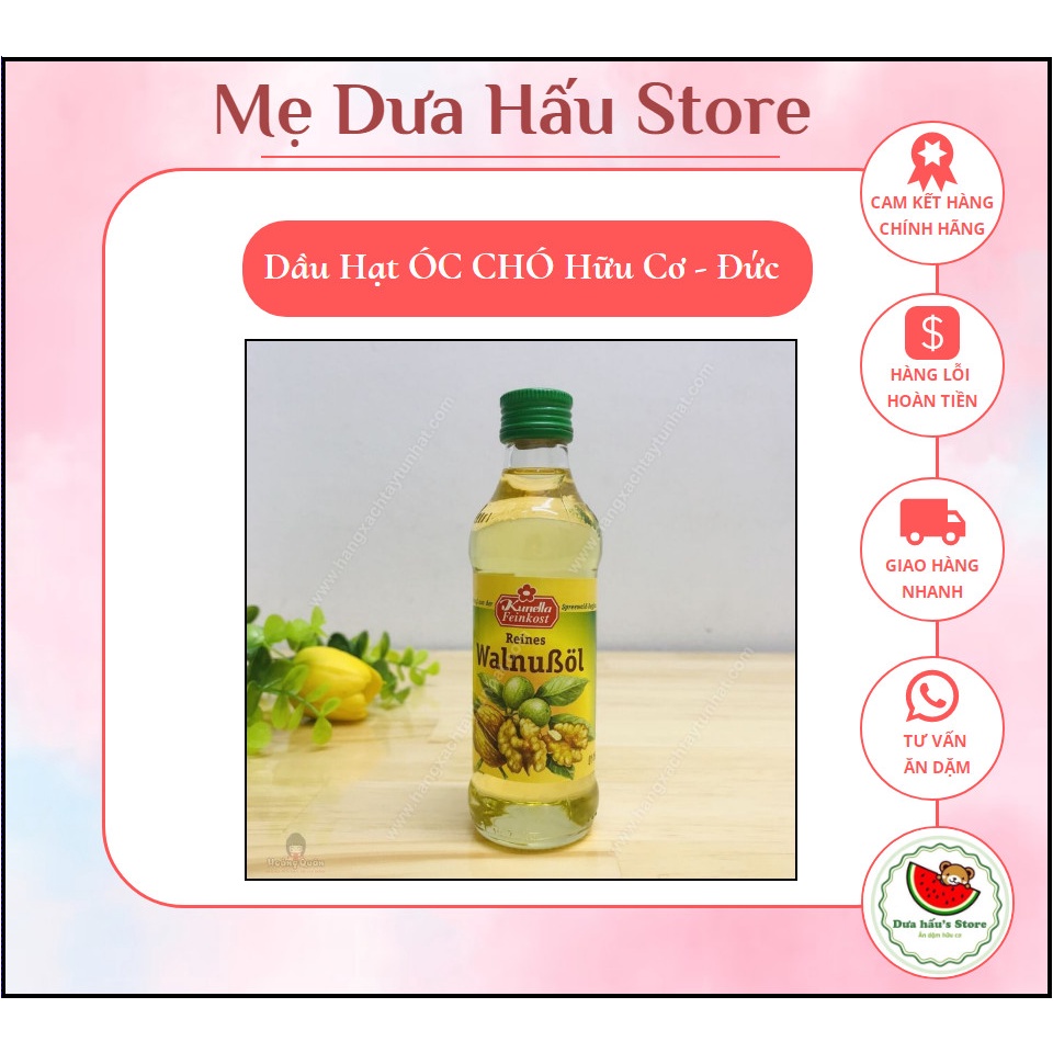 DẦU ÓC CHÓ ĐỨC NGUYÊN CHẤT KUNELLA 100ML CHO BÉ ĂN DẶM (DATE MỚI 2023)
