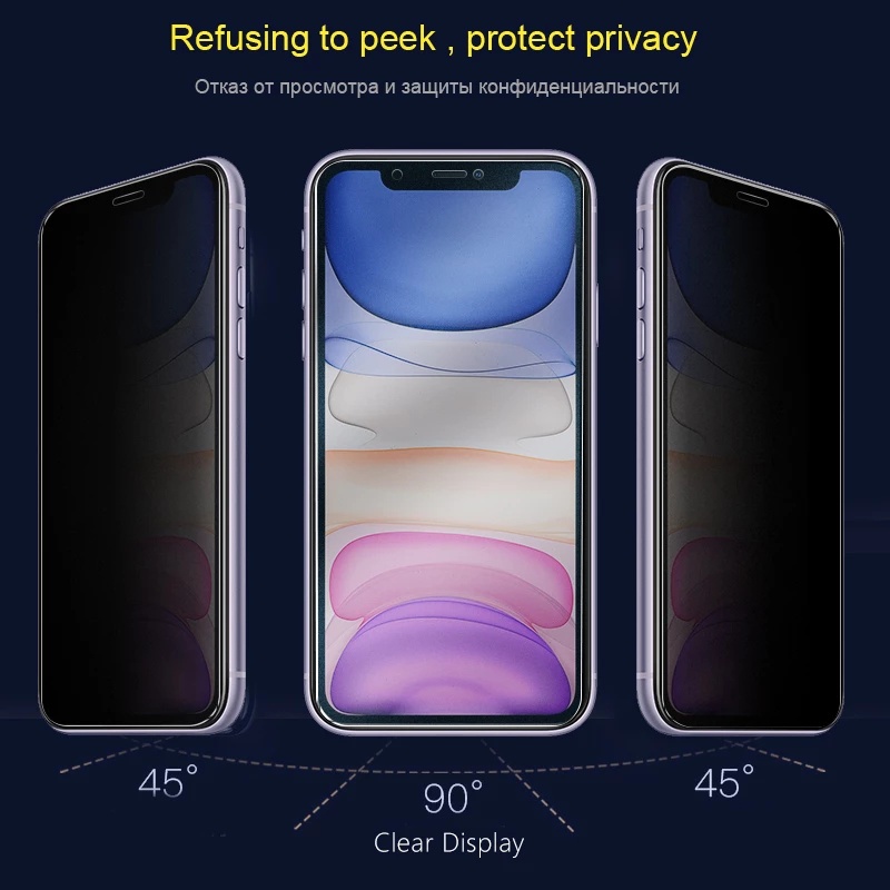 Kính cường lực chống nhìn trộm chống bám vân tay dẻo cho Xiaomi Mi Redmi Note 12 11 Pro 12S 11S