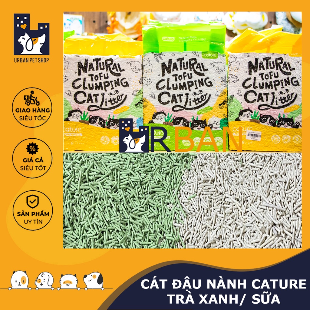 [Mã PET50 giảm 10% - tối đa 50K đơn 250K] 𝗨𝗿𝗯𝗮𝗻_𝗧𝗼𝗳𝘂 𝗖𝗮𝘁𝘂𝗿𝗲_Cát đậu nành TOFU CATURE vệ sinh cho mèo