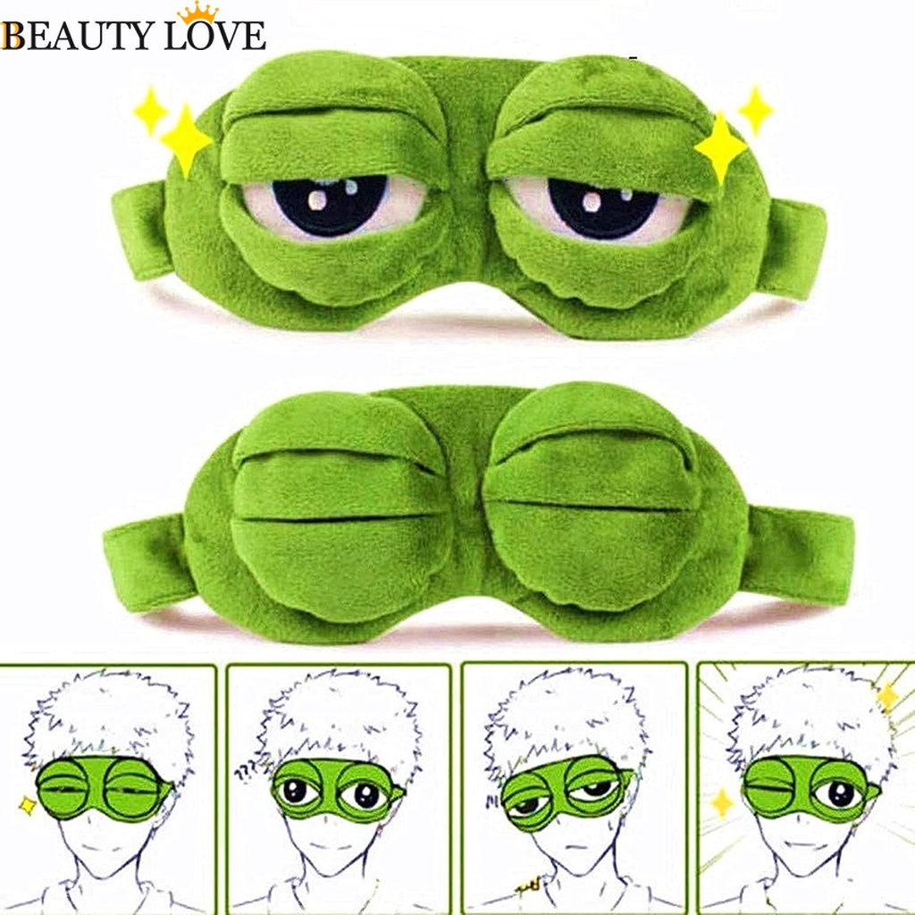 1 Miếng Bịt Mắt Ngủ Mềm Hình Chú Ếch 3d Vui Nhộn Sáng Tạo