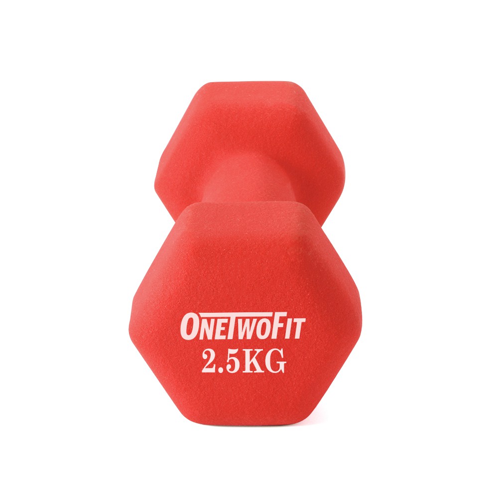 OneTwoFit 2.5kg Neoprene Dumbbell Pairs Sets of 2. Bộ 2 tạ Chuông hư