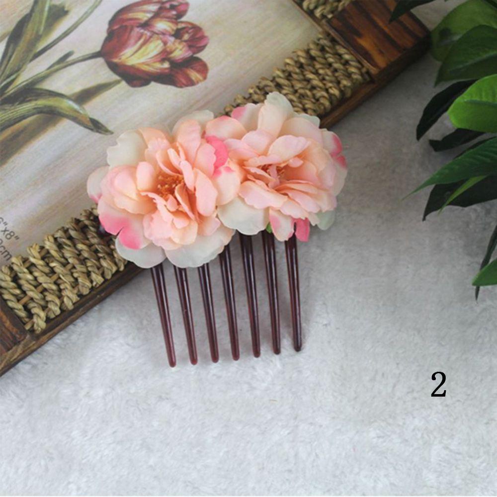 Lược Cài Tóc Bằng Lụa Đính Hoa Hồng Cameliaf 1 Thanh Lịch Cho Phù Dâu / Phù Dâu