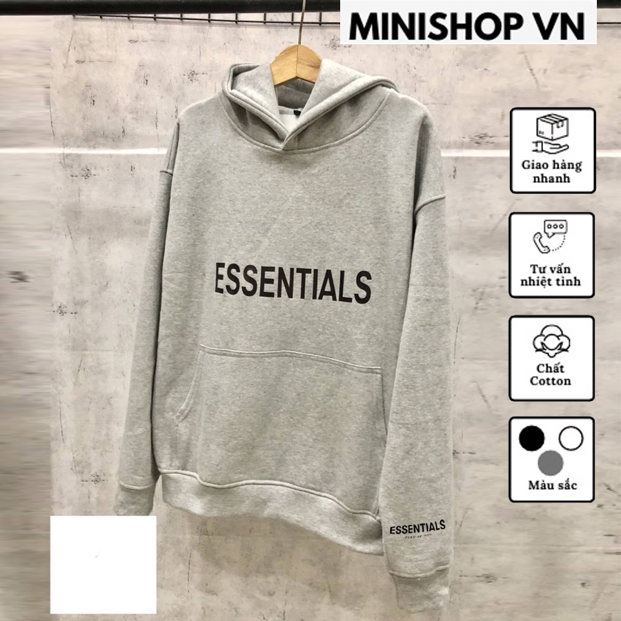  Áo Nỉ Hoodie ESSENTIALS Nam Nữ Chất Nỉ Dày Ấm Mềm Mịn Dáng Rộng Thoải Mái | BigBuy360 - bigbuy360.vn