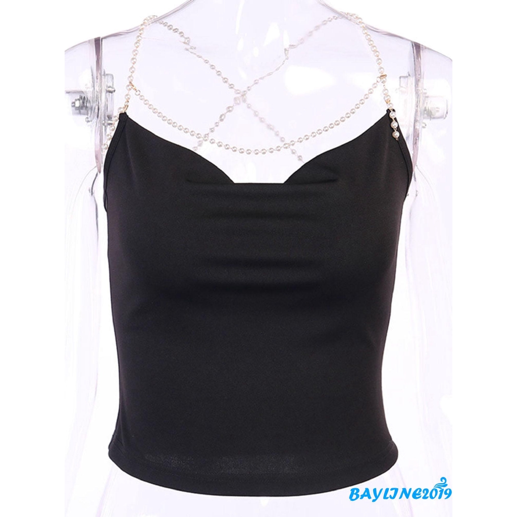  Áo lửng hai dây đính ngọc trai quyến rũ cho nữ | BigBuy360 - bigbuy360.vn