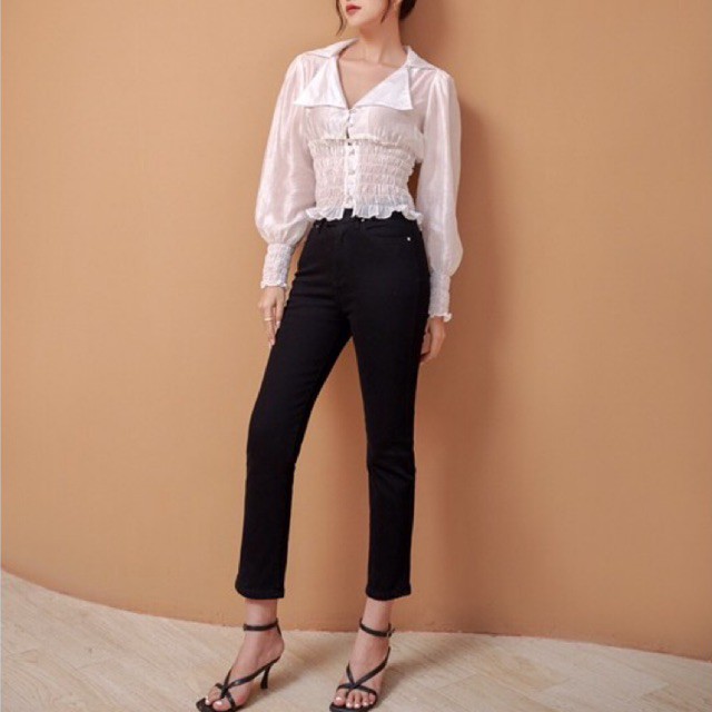 Quần jeans đen / trắng - Simple Jeans