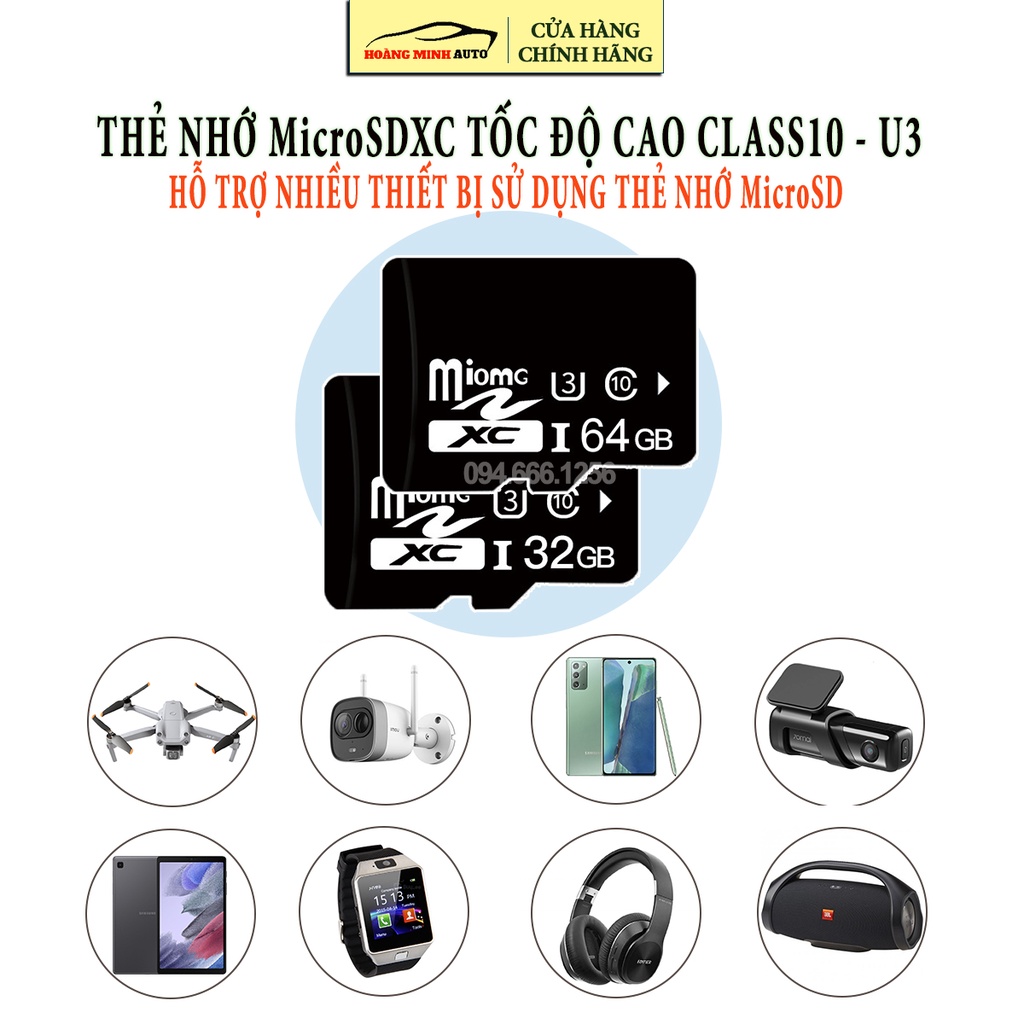 Thẻ Nhớ 32Gb 64Gb Tốc độ cao Class 10 -  U3 chuyên dụng cho camera - cam hành trình - điện thoại - flycam - BH 24 tháng