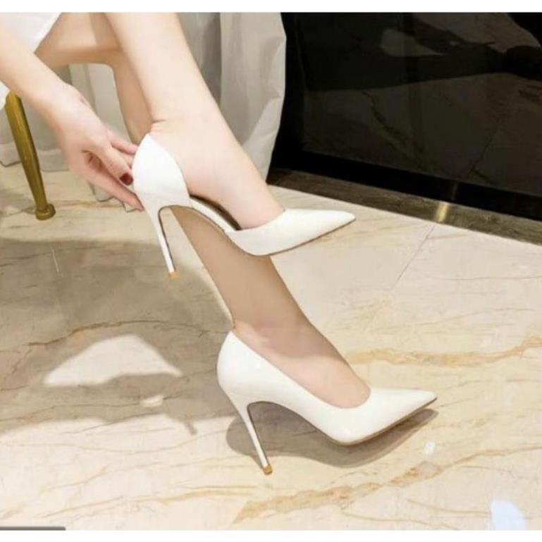 Giày Dép Cao Gót Hở Eo 7P, 9P Da Bóng, Mũi Nhọn, Gót Đũa - Hàng VNXK Cao Cấp- Full Size 34-40 -HY()C ✔️