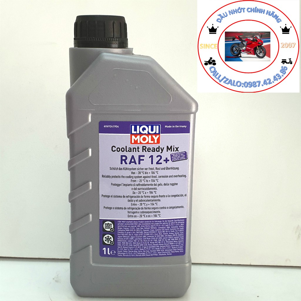 Nước Làm Mát Liqui Moly Coolant Ready Mix RAF 12 Plus 6924 1L - Nước Màu Đỏ Hồng Đã Pha Sẵn