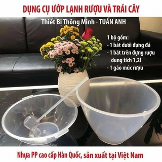 BỘ BÁT ĐỰNG RƯỢU - DỤNG CỤ ƯỚP LẠNH RƯỢU KÈM GÁO MÚC