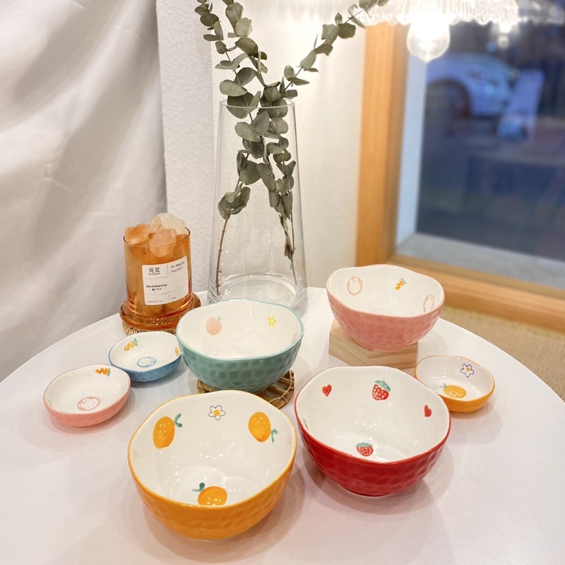 Bát Ăn Cơm Chén Dĩa Sứ Ăn Cơm Hoạ Tiết Dễ Thương Nhiều Màu Sắc 5 Mẫu Tô Canh Tiệm Đồ Lousi Decor