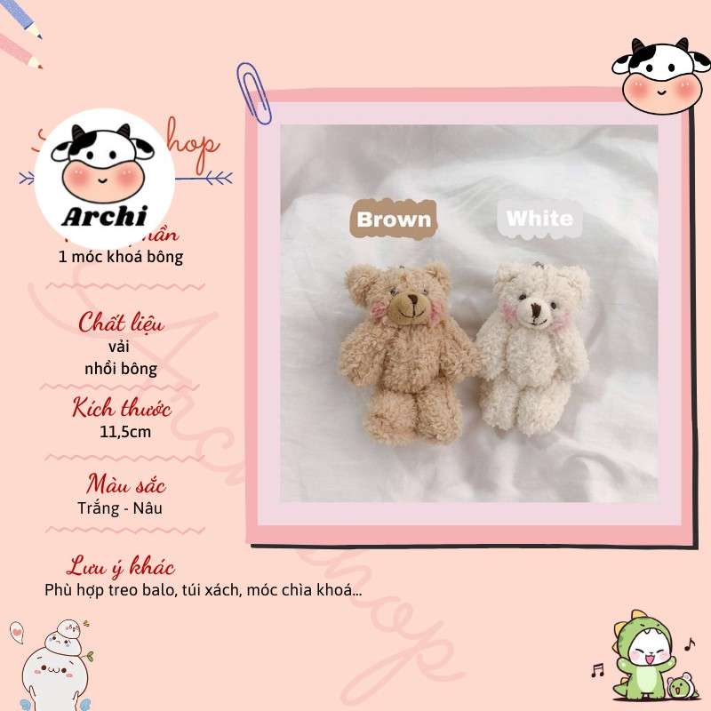Móc khóa gấu bông treo balo