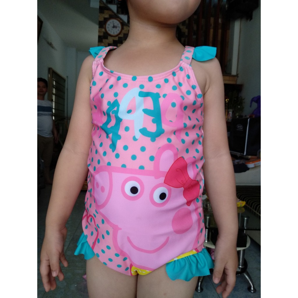 Đồ bơi bikini hình heo Peppa kèm nón cho bé gái