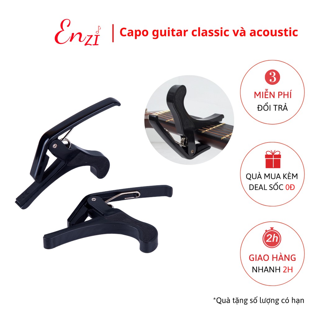 Kẹp capo guitar classic acoustic ukulele Enzi NHỰA lên tông hạ tông dùng cho mọi loại đàn ghita