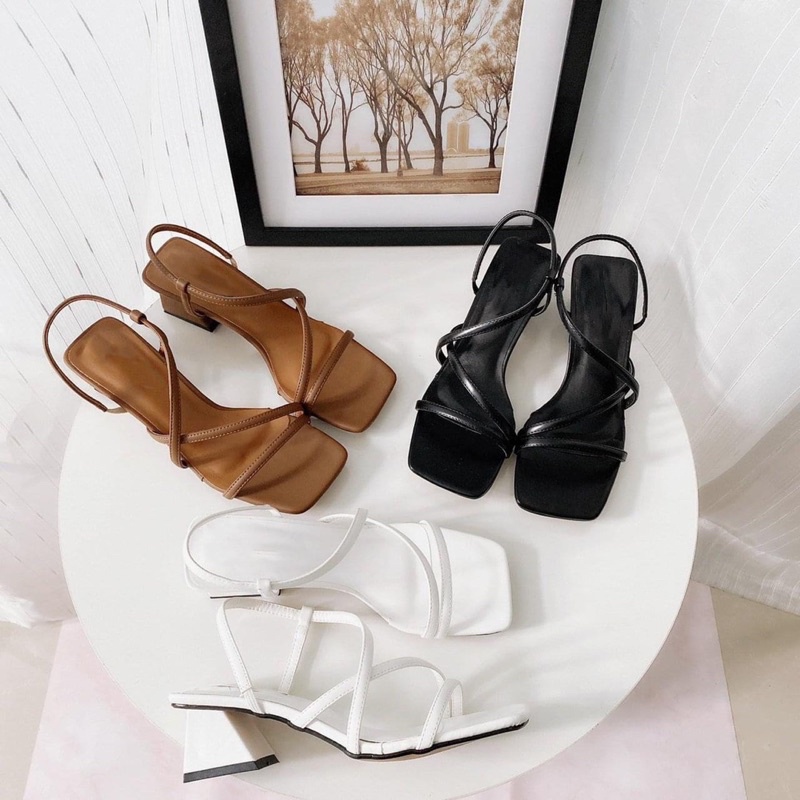 Sandal quai mảnh đế vuông 4p - sandal đan dây đơn giản mà lên chân xuất sắc lắm -03